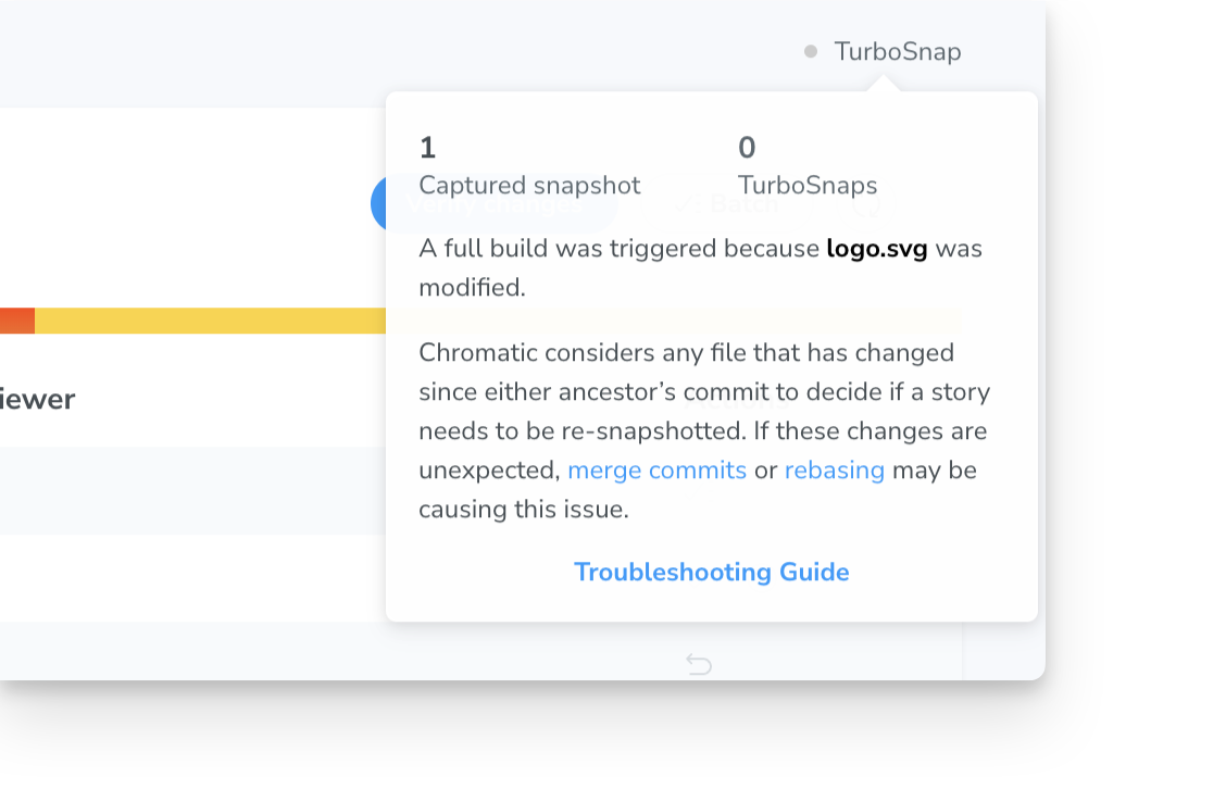 Example: TurboSnap triggered a full rebuild because logo.svg file was modified