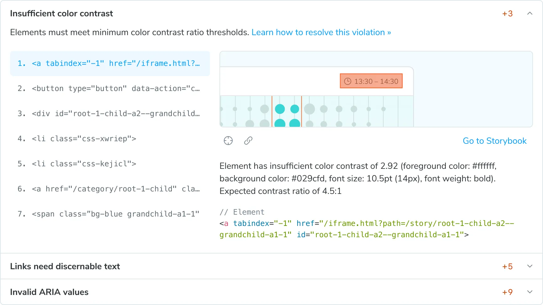 Detailed debugger for Accessibility issues