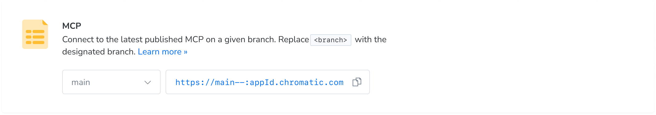 MCP section in the configure screen of a project from where you can grab a permalink to your MCP server